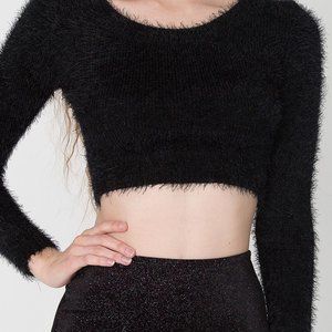 American Apparel Fuzzy Black Cropped Sweater